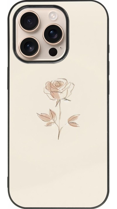 iPhone 16 Pro Case Hülle - Silikon schwarz Rosa Sand Minimalistisch