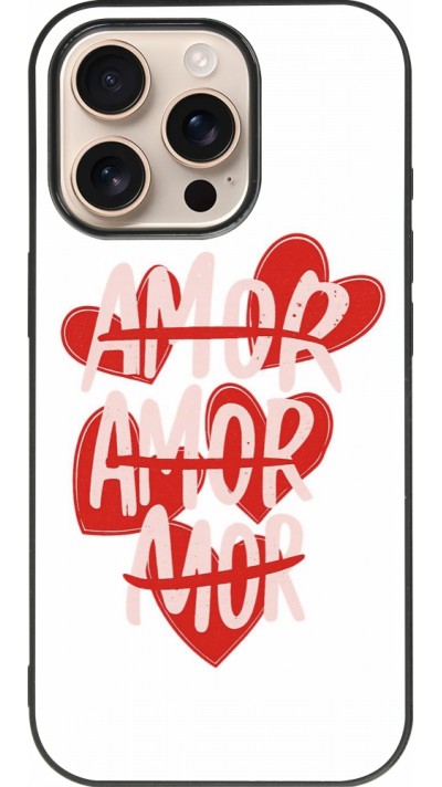 Coque iPhone 16 Pro - Silicone rigide noir Saint Valentines Day 26 Amor