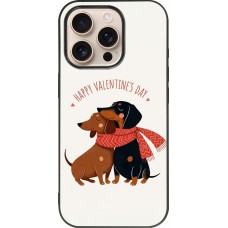 Coque iPhone 16 Pro - Silicone rigide noir Saint Valentines Day 26 Happy Valentine