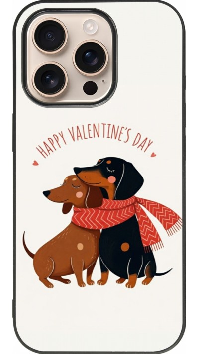 Coque iPhone 16 Pro - Silicone rigide noir Saint Valentines Day 26 Happy Valentine