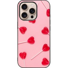 Coque iPhone 16 Pro - Silicone rigide noir Saint Valentines Day 26 Lollipop