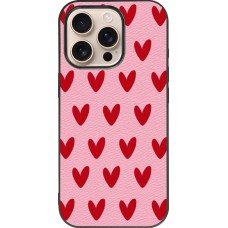 Coque iPhone 16 Pro - Silicone rigide noir Saint Valentines Day 26 Pattern heart