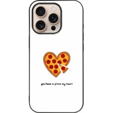 Coque iPhone 16 Pro - Silicone rigide noir Saint Valentines Day 26 You have my pizza heart