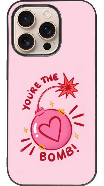 Coque iPhone 16 Pro - Silicone rigide noir Saint Valentines Day 26 You are the bomb