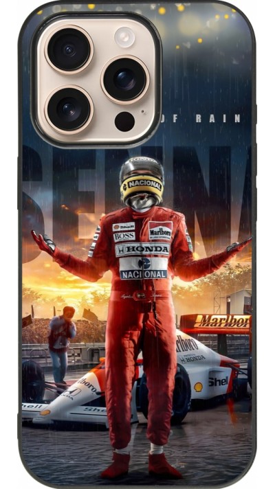 iPhone 16 Pro Case Hülle - Silikon schwarz Senna The King of Rain