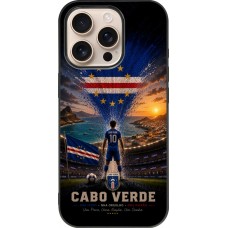 Coque iPhone 16 Pro - Silicone rigide noir Football Cap-Vert splash 2026