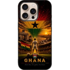 Coque iPhone 16 Pro - Silicone rigide noir Football Ghana splash 2026