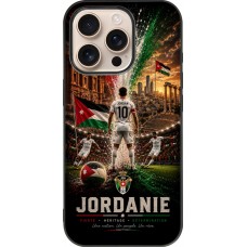Coque iPhone 16 Pro - Silicone rigide noir Football Jordanie splash 2026