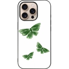 Coque iPhone 16 Pro - Silicone rigide noir Butterflies 2026