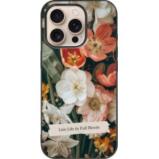 Coque iPhone 16 Pro - Silicone rigide noir Full Bloom 2026