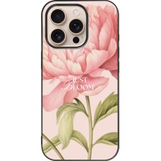 Coque iPhone 16 Pro - Silicone rigide noir Just Bloom 2026