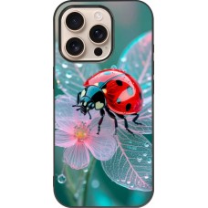 Coque iPhone 16 Pro - Silicone rigide noir Ladybird in bloom 2026