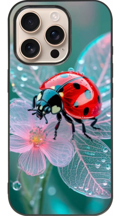 Coque iPhone 16 Pro - Silicone rigide noir Ladybird in bloom 2026