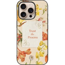 Coque iPhone 16 Pro - Silicone rigide noir Trust the process 2026