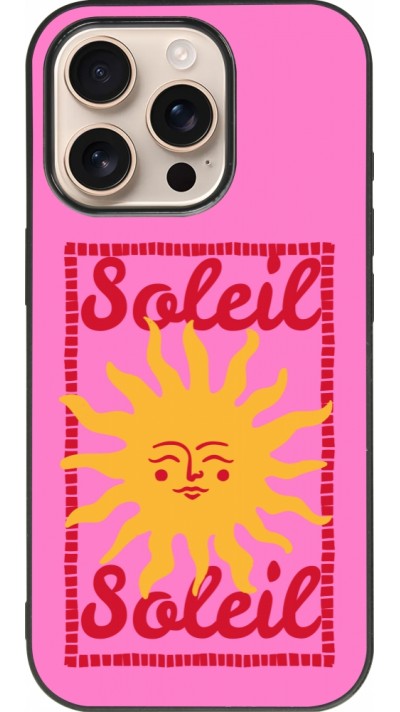 Coque iPhone 16 Pro - Silicone rigide noir Sun sun 2026