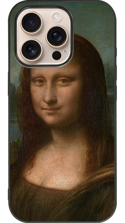 iPhone 16 Pro Case Hülle - Silikon schwarz Kunstbild - Mona Lisa - Leonardo de Vinci