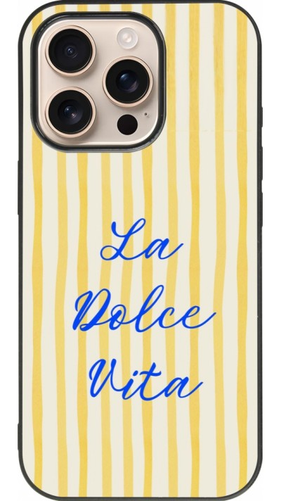 Coque iPhone 16 Pro - Silicone rigide noir The good life 2026