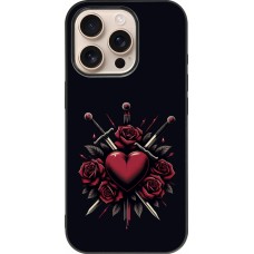 iPhone 16 Pro Case Hülle - Silikon schwarz Valentine 2024 gothic love