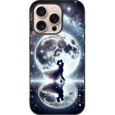 iPhone 16 Pro Case Hülle - Silikon schwarz Valentin 2024 Liebe unter dem Mond