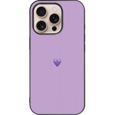 Coque iPhone 16 Pro - Silicone rigide noir Valentine 2023 purpule single heart