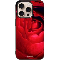 Coque iPhone 16 Pro - Silicone rigide noir Valentine 2022 Rose