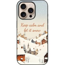 Coque iPhone 16 Pro - Silicone rigide noir Winter 25 Winter Keep calm and let it snow
