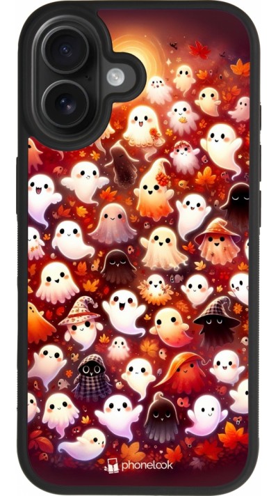 Coque iPhone 17 - Silicone rigide noir Fantômes automne mignons