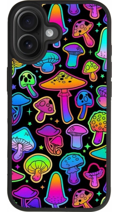 Coque iPhone 17 - Silicone rigide noir Autumn 2024 magic mushrooms