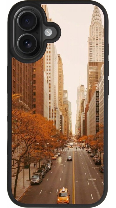 Coque iPhone 17 - Silicone rigide noir Autumn 2024 New York city