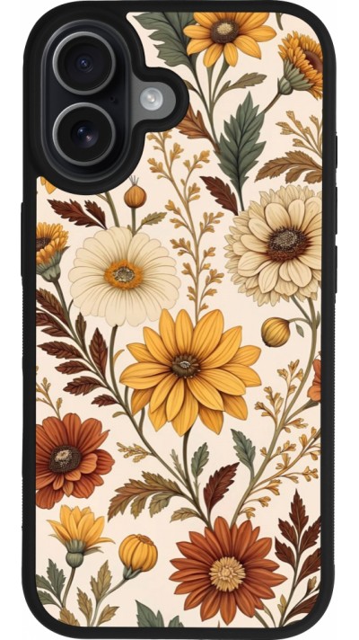Coque iPhone 17 - Silicone rigide noir Autumn 25 Flower pattern