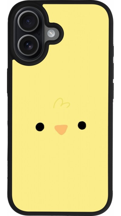 Coque iPhone 17 - Silicone rigide noir Easter 2026 Little chicken