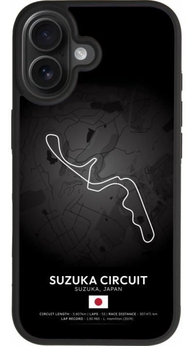 Coque iPhone 17 - Silicone rigide noir F1 Track 2025 Japan
