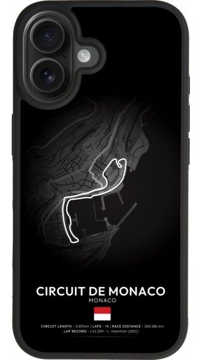 Coque iPhone 17 - Silicone rigide noir F1 Track 2025 Monaco
