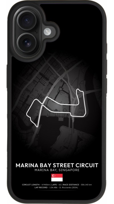 Coque iPhone 17 - Silicone rigide noir F1 Track 2025 Singapore