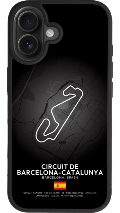 Coque iPhone 17 - Silicone rigide noir F1 Track 2025 Spain