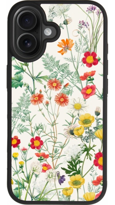 Coque iPhone 17 - Silicone rigide noir Flora Botanical Wildlife