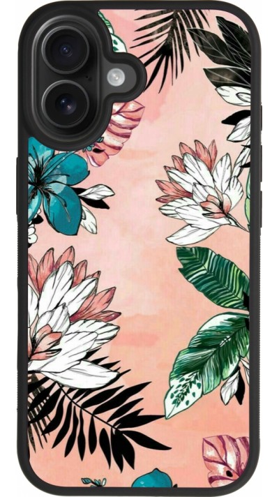 Coque iPhone 17 - Silicone rigide noir Flowers Artprint