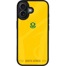 Coque iPhone 17 - Silicone rigide noir Maillot de football Afrique du Sud 2026 personnalisable