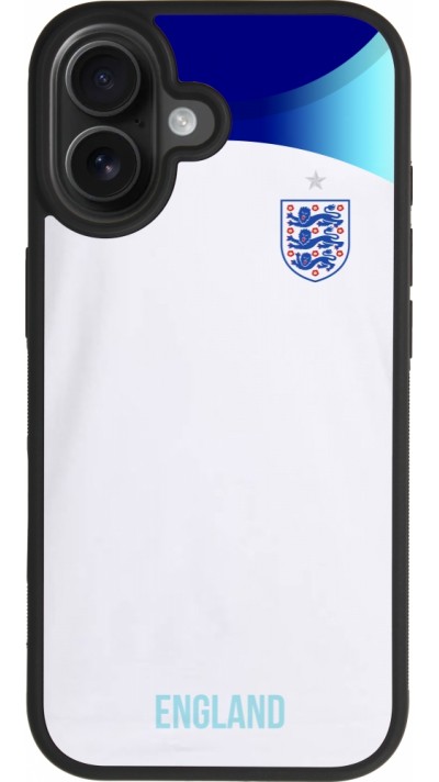 Coque iPhone 17 - Silicone rigide noir Maillot de football Angleterre 2022 personnalisable