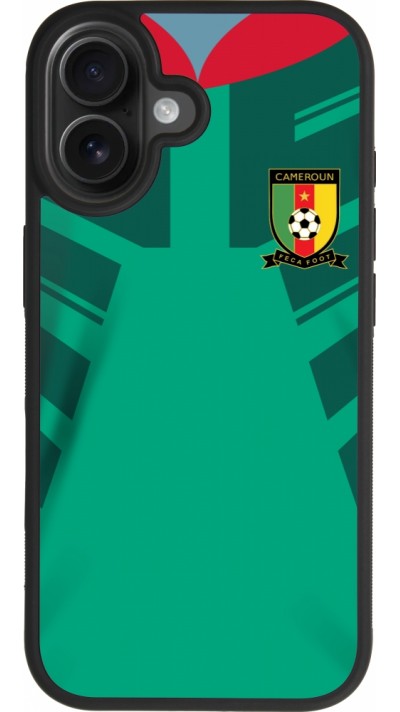 Coque iPhone 17 - Silicone rigide noir Maillot de football Cameroun 2022 personnalisable