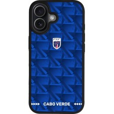 Coque iPhone 17 - Silicone rigide noir Maillot de football Cap-Vert 2026 personnalisable
