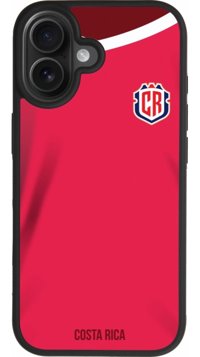 Coque iPhone 17 - Silicone rigide noir Maillot de football Costa Rica 2022 personnalisable