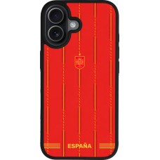 Coque iPhone 17 - Silicone rigide noir Maillot de football Espagne 2026 personnalisable