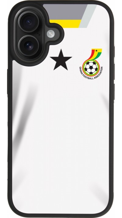 Coque iPhone 17 - Silicone rigide noir Maillot de football Ghana 2022 personnalisable