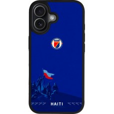 Coque iPhone 17 - Silicone rigide noir Maillot de football Haiti 2026 personnalisable