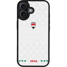 Coque iPhone 17 - Silicone rigide noir Maillot de football Irak 2026 personnalisable