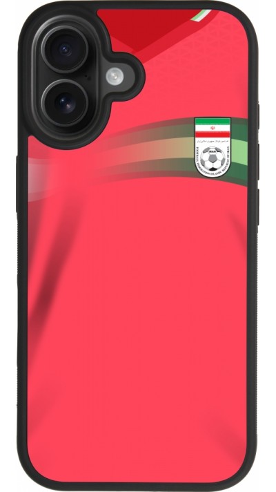 Coque iPhone 17 - Silicone rigide noir Maillot de football Iran 2022 personnalisable