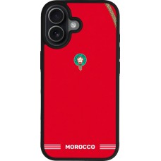 Coque iPhone 17 - Silicone rigide noir Maillot de football Maroc 2026 personnalisable