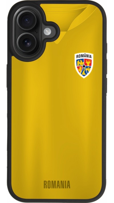 Coque iPhone 17 - Silicone rigide noir Maillot de football Roumanie