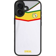Coque iPhone 17 - Silicone rigide noir Maillot de football Senegal 2022 personnalisable